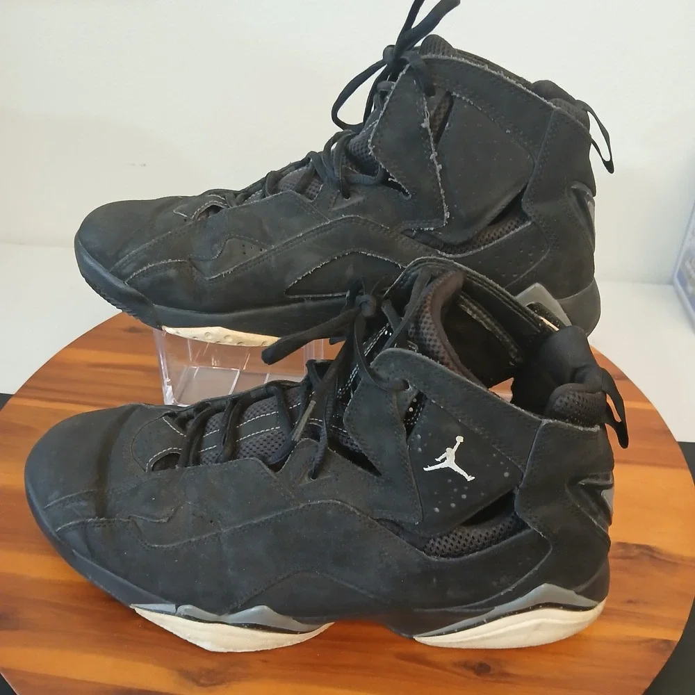 Nike Air Jordan True Flight Mens 12 Black Basketball Shoes‎ Sneakers 342964-010